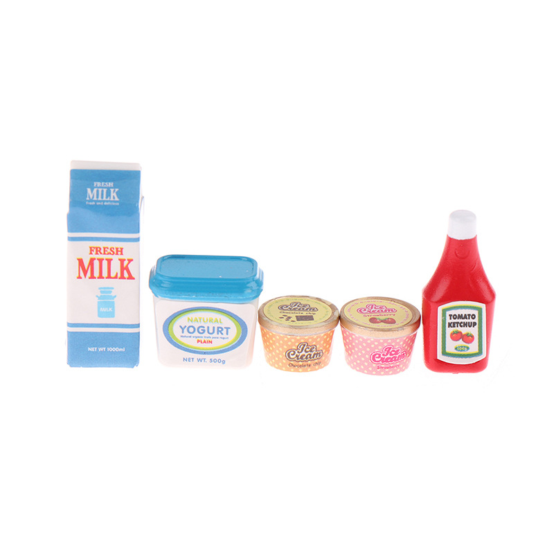 Meal Prep Yogurt - 5개/세트 1:12 인형집 액세서리 미니어처 토마토