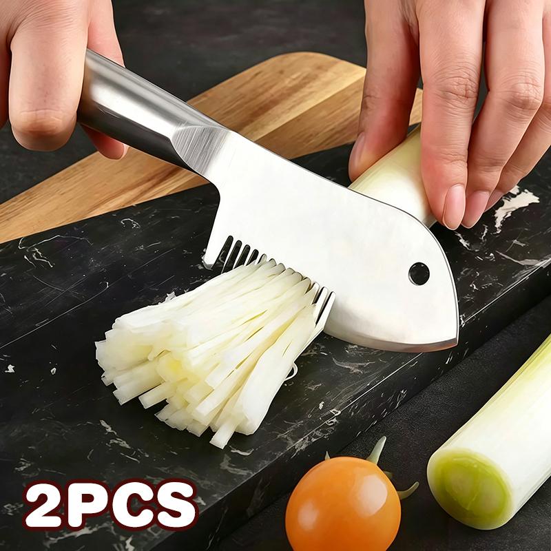 Meal Prep Cutting - 2개입 스테인리스 스틸 파 절단기 날카로운