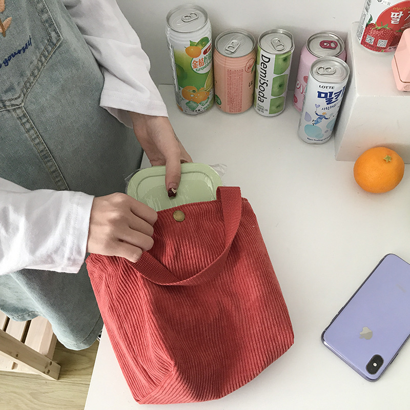 여성용 소형 코듀로이 런치 백, 2023 에코 캔버스  - Meal Prep Bag 리뷰 및 가격