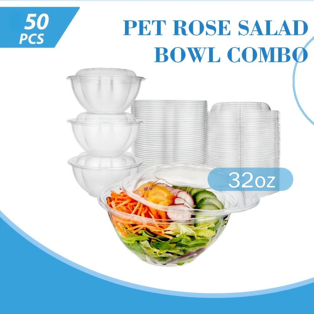 50개입 32온스 투명 플라스틱 샐러드 볼(뚜껑 포함) - Meal Prep Quinoa Bowls 리뷰 및 가격