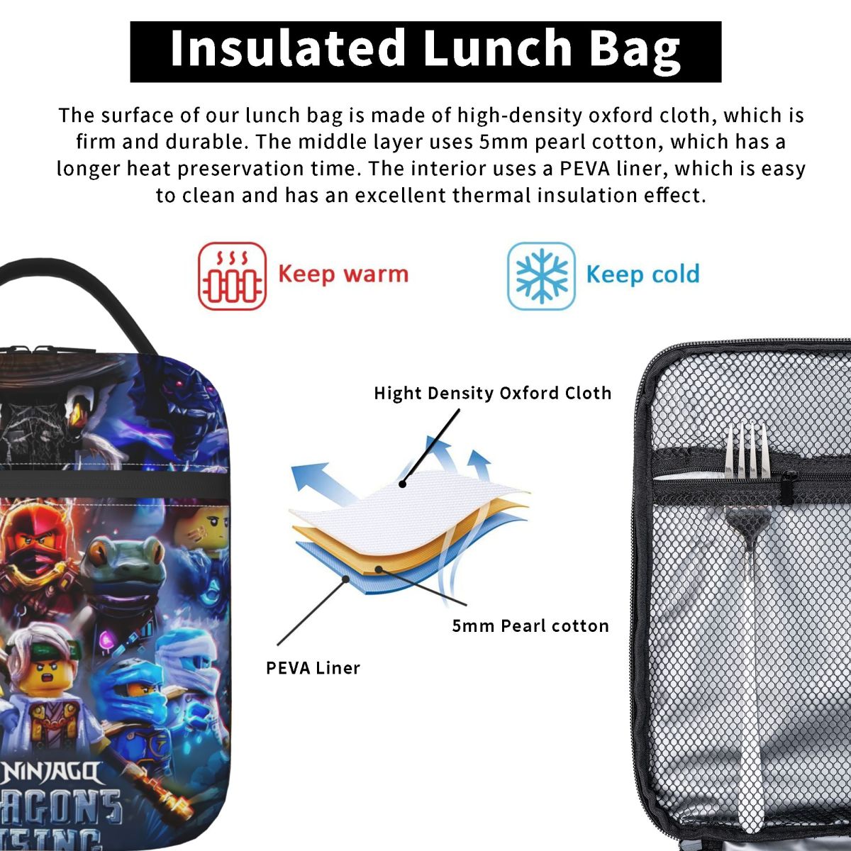 맞춤형 N-Ninjagos 히어로 팀 재사용 가능한 도 - Meal Prep Bag 리뷰 및 가격