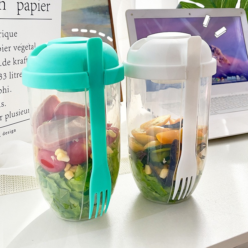 뚜껑과 포크가 함께 있는 휴대용 샐러드 볼, 일체형 누 - Meal Prep Yogurt 리뷰 및 가격