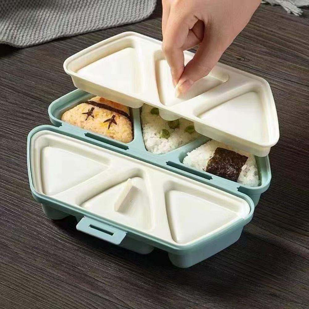 6구 삼각형 오니기리 몰드 도시락통 2-in-1 뚜껑있 - Meal Prep With Rice 리뷰 및 가격