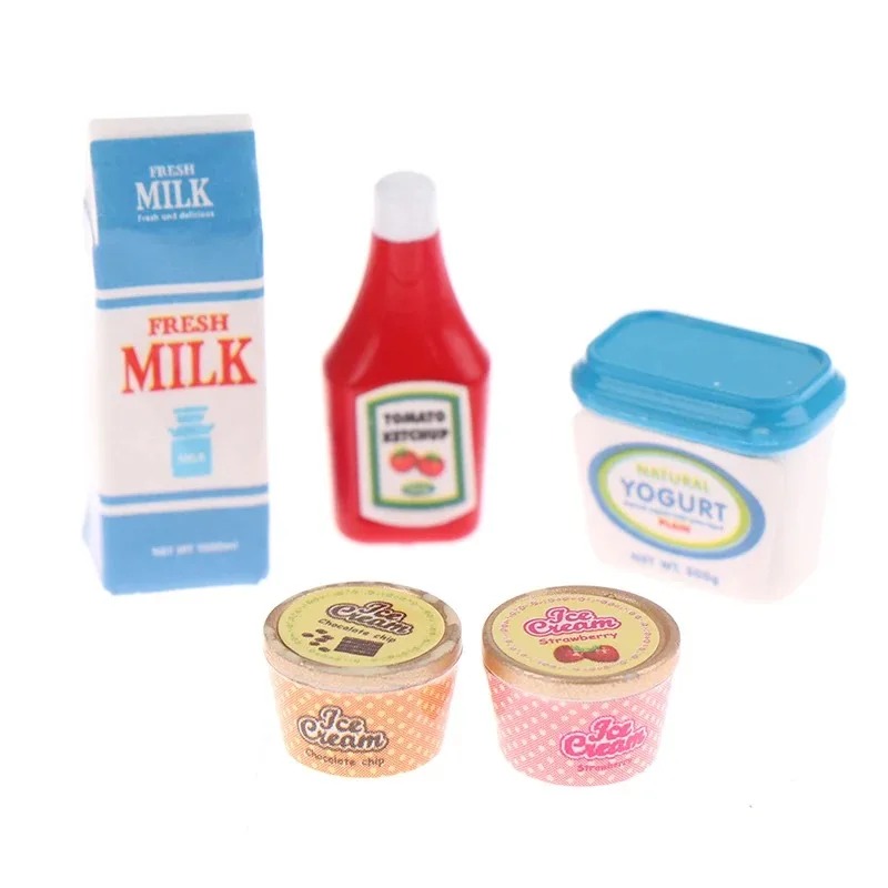 5개/세트 1:12 인형집 토마토 소스 아이스 요거트  - Meal Prep Yogurt 리뷰 및 가격