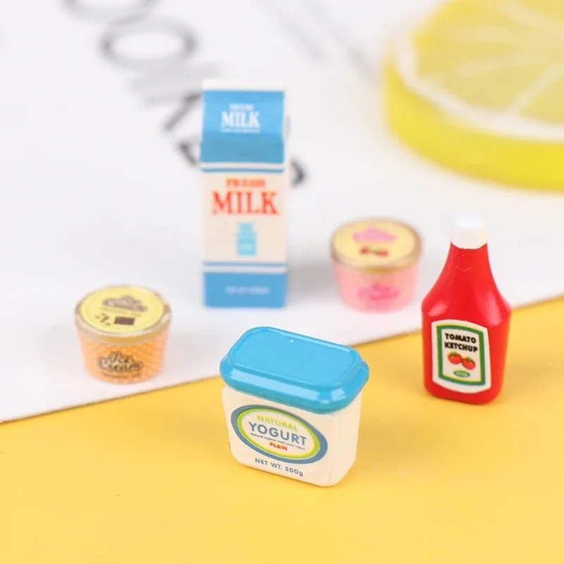 5개/세트 1:12 인형집 토마토 소스 아이스 요거트  - Meal Prep Yogurt 리뷰 및 가격